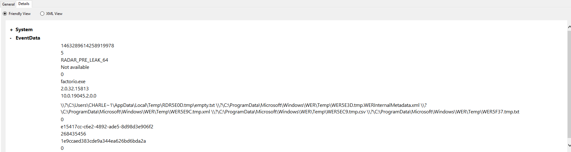 Image of Windows Event Viewer.