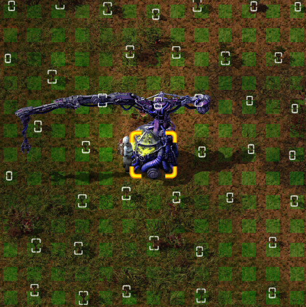 picture of agricultural tower with radius=1 placing trees closer than normally allowed with radius=3