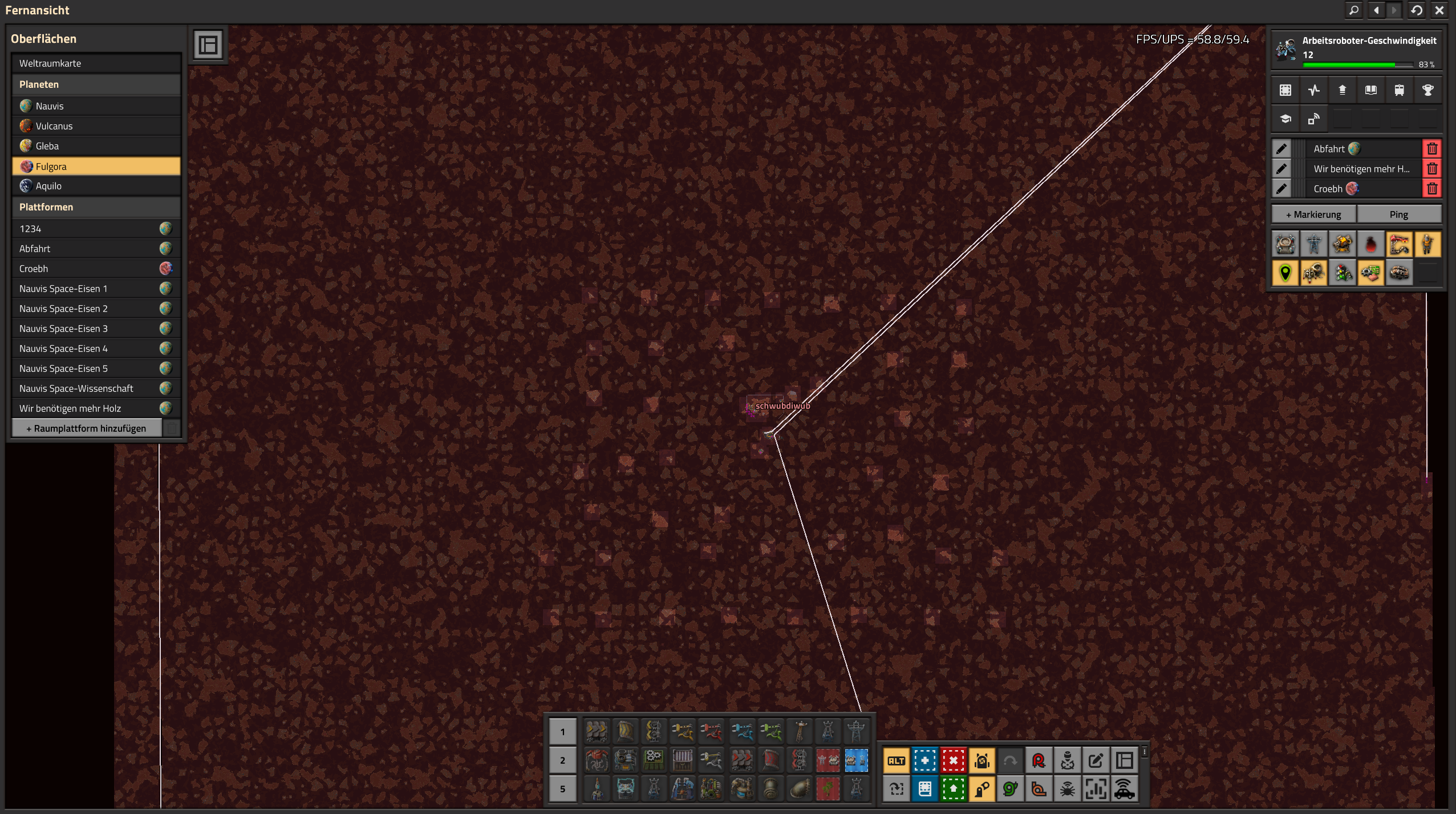 map at day with active chunks