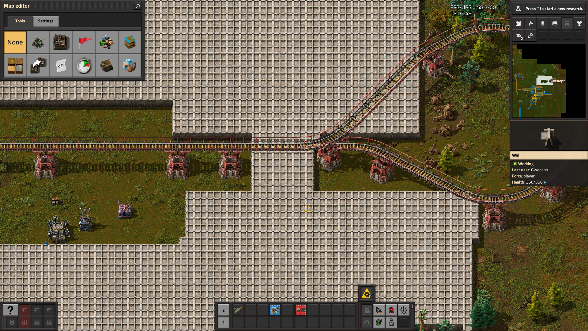 Placed rail with the missing last rail support.