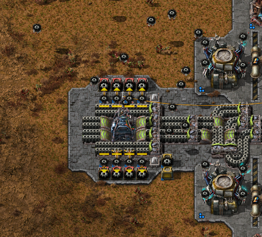 The supply area. Red chests are full.