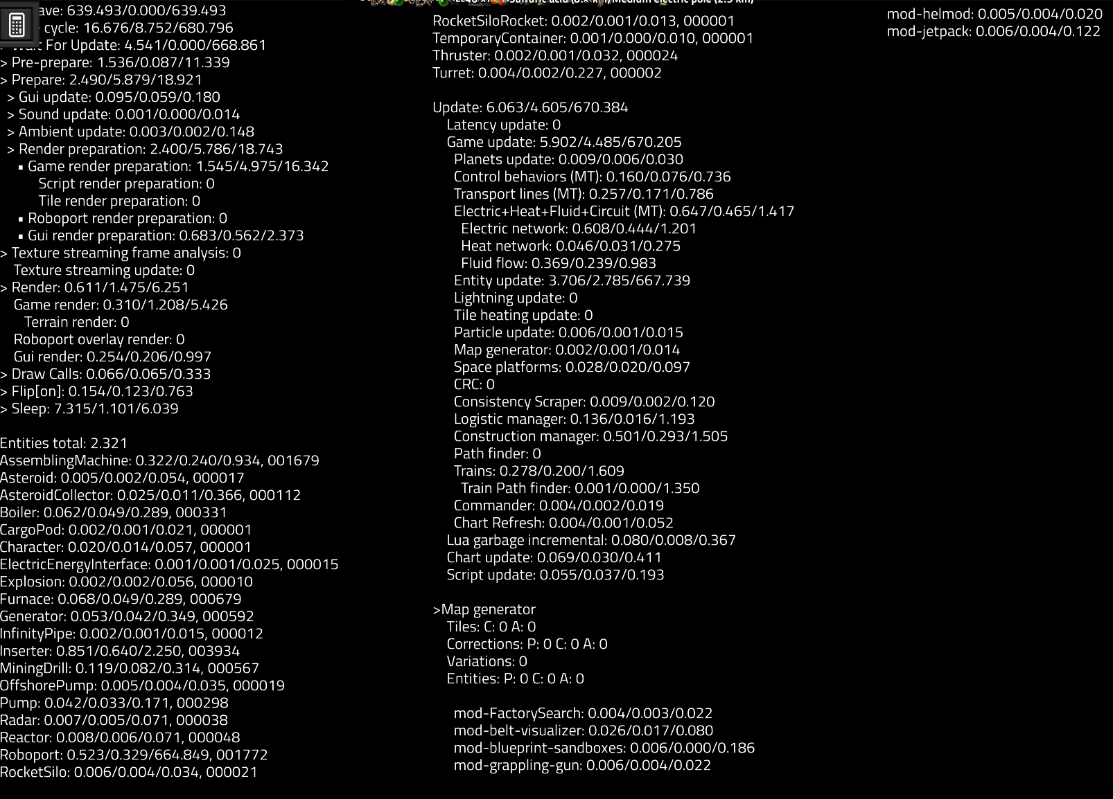 screenshot of lagging roboports