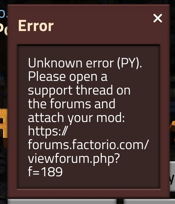 The error I got