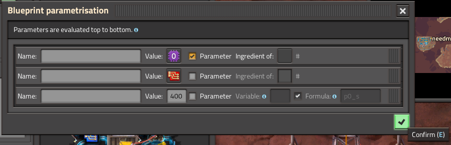 Remove the parameter on the number and confirm.