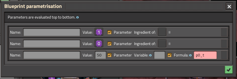 With two item parameters, only the first one in the list can be used in a formula.