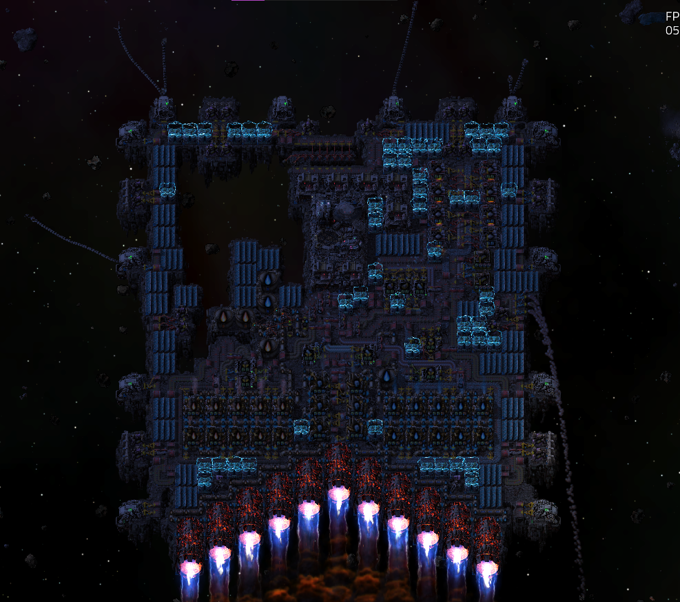 Space platform with darkness enabled, no lights onboard.