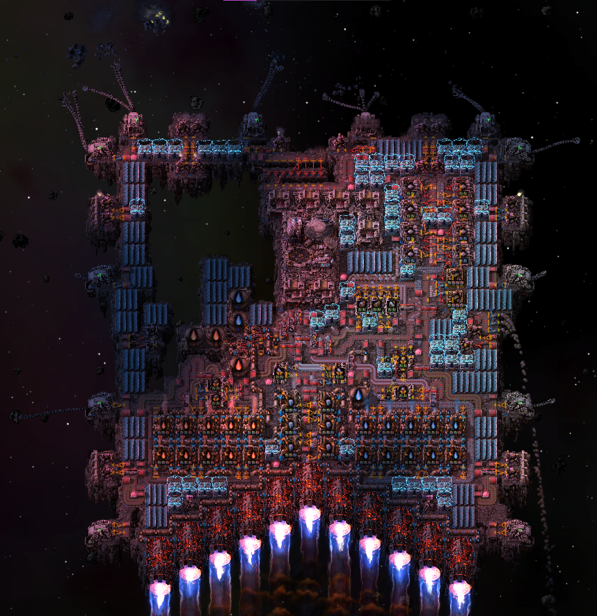 Space platform with darkness enabled, and lights onboard.