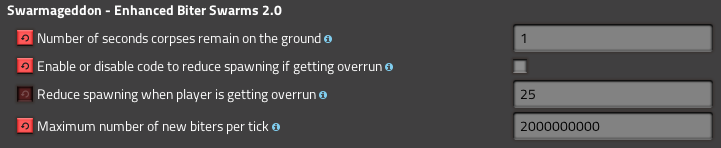 The settings I changed to be