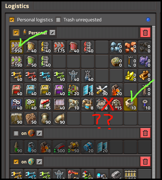 The logistic bot request (only) doesn't get fulfilled