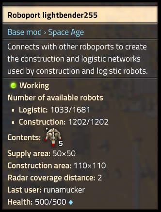 Enough logistic bots available to fulfill the request