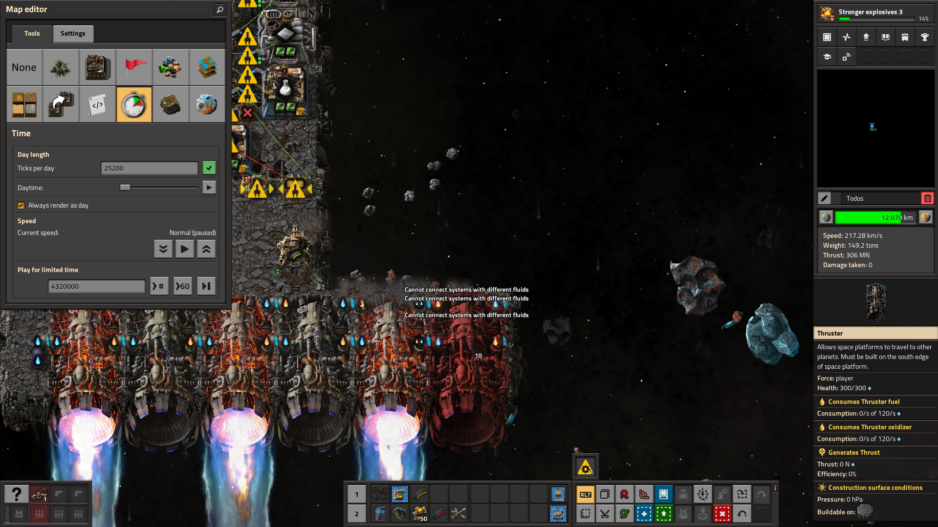 Attempt to add thruster in map editor