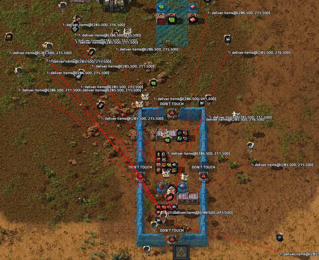 Robot jobs shown and target