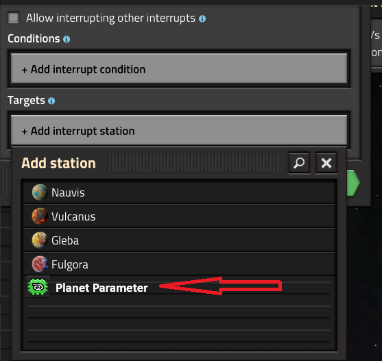 Having to set an interrupt per planet instead of just being able to do *this* is annoying
