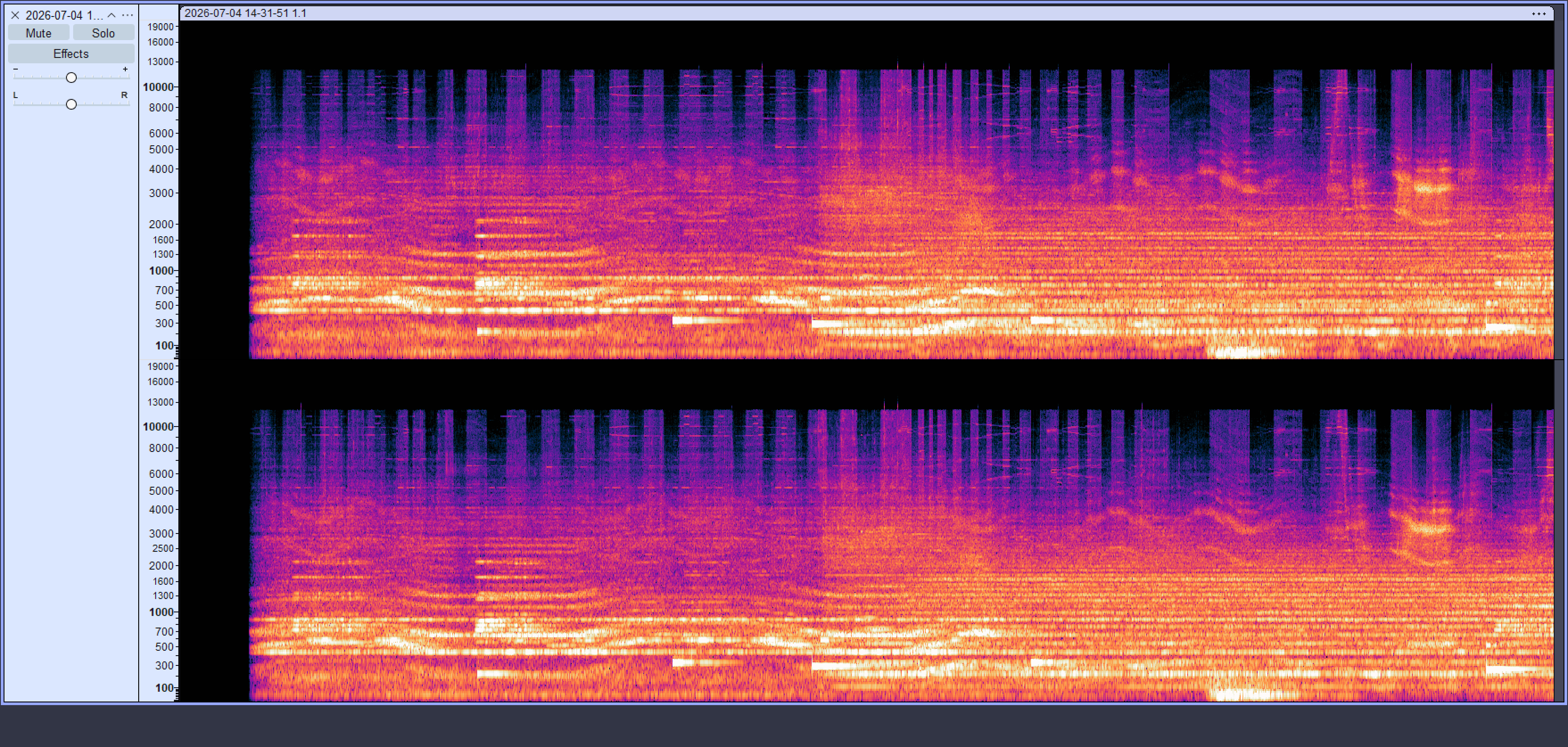 Ingame recording spectrogram
