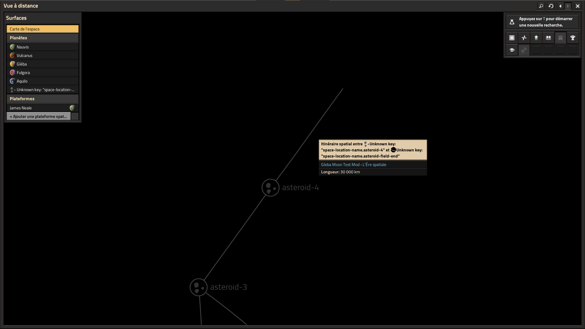 The name of the hidden space location is shown when hovering the space connection