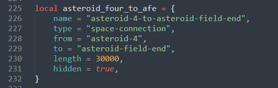 Space connection declaration