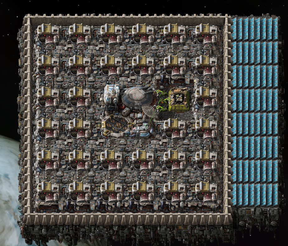 The silos are being crafted on a buffer platform.