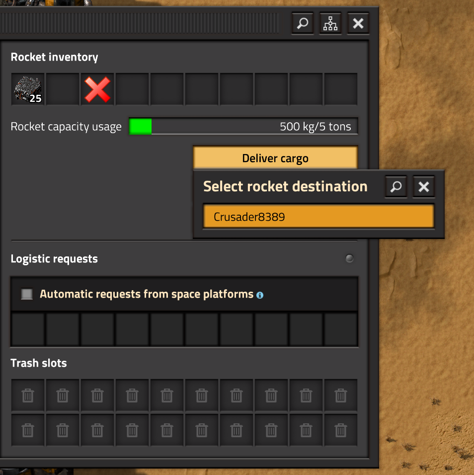 Clicking "Crusader8389" does nothing.
