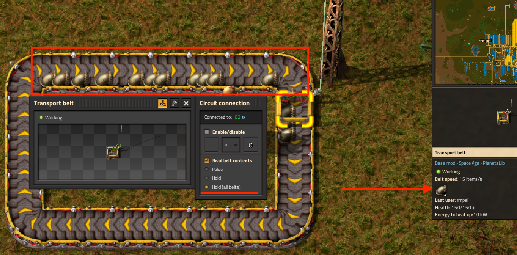 Screenshot of game indicating problem with Hold All Belts