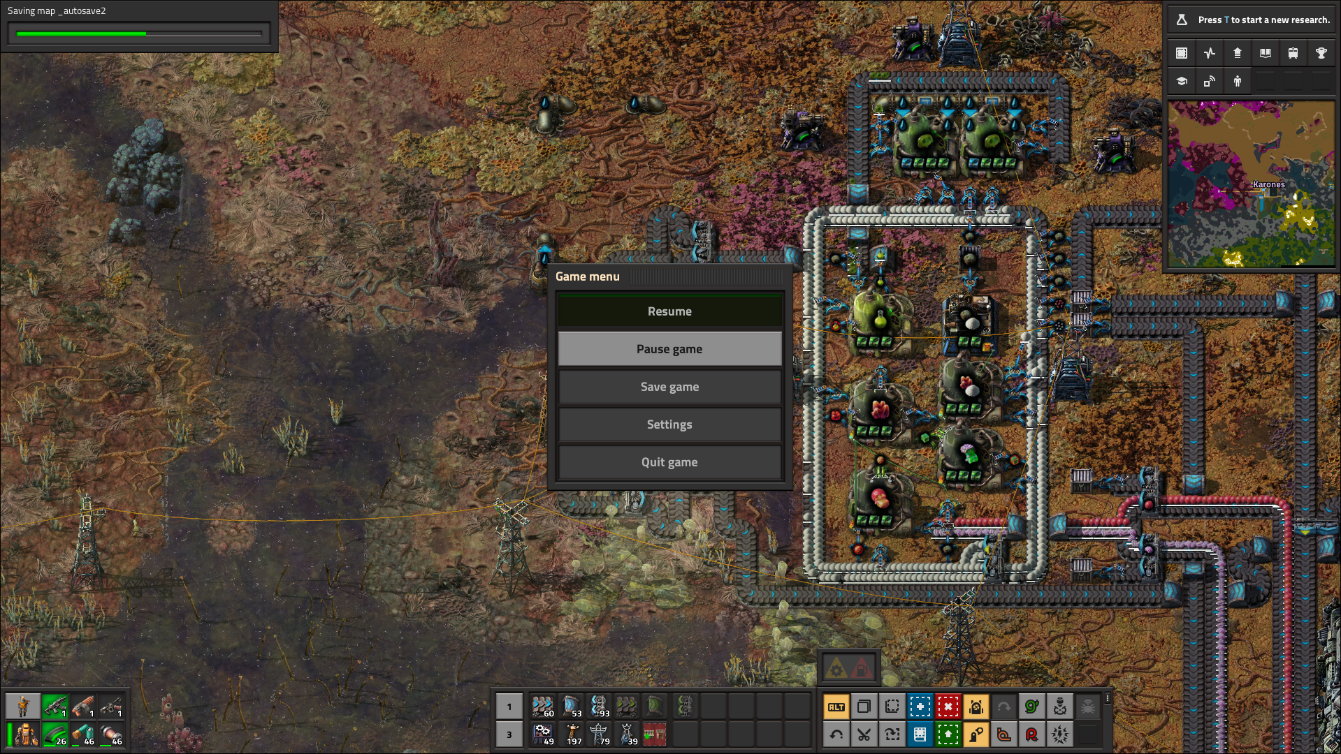 Screenshot of frozen game