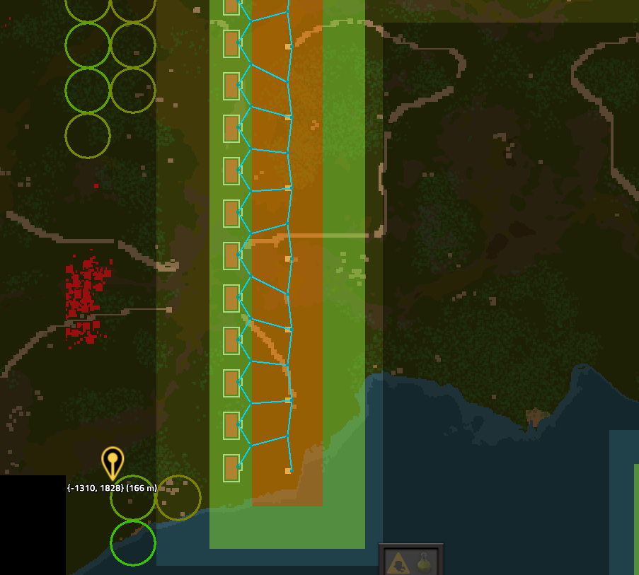 Conventional laser line. Biters don't want to bypass the line. Haven't heard alarms indicating they are trying to break it.