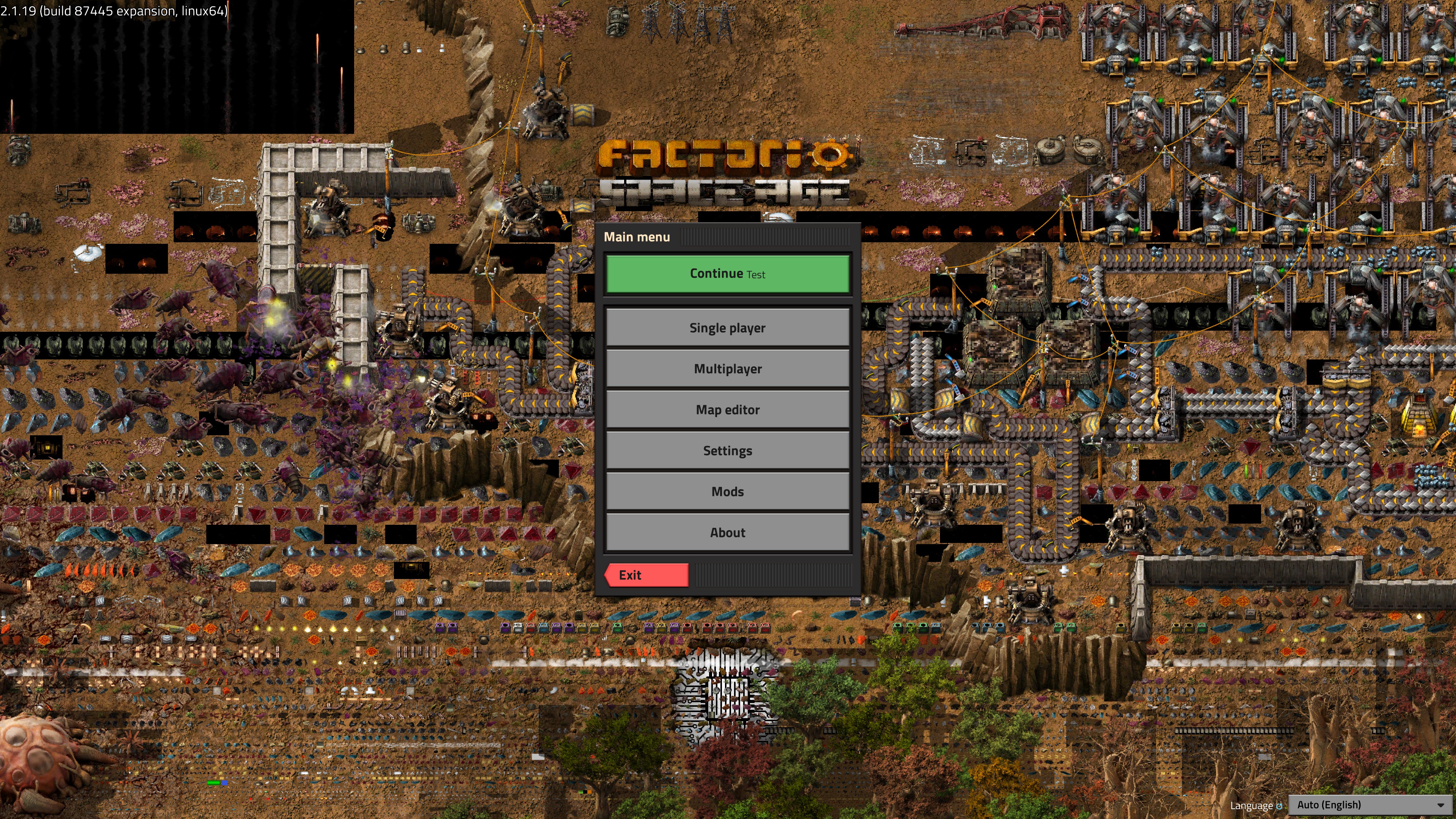Example of the render artifacts at menu
