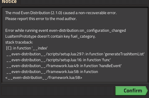 Loading map error with even distribution