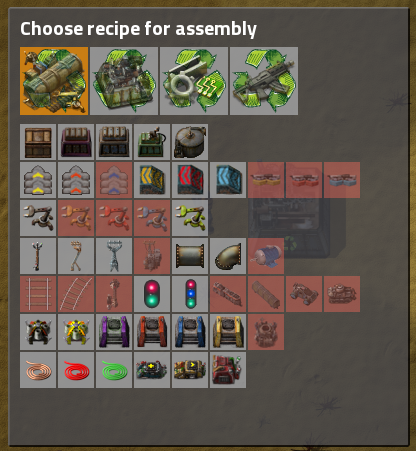 Machine Crafting Menu