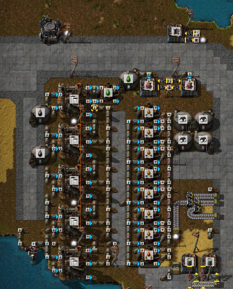 Oil refinery + el.engine + drone carcass + barrels