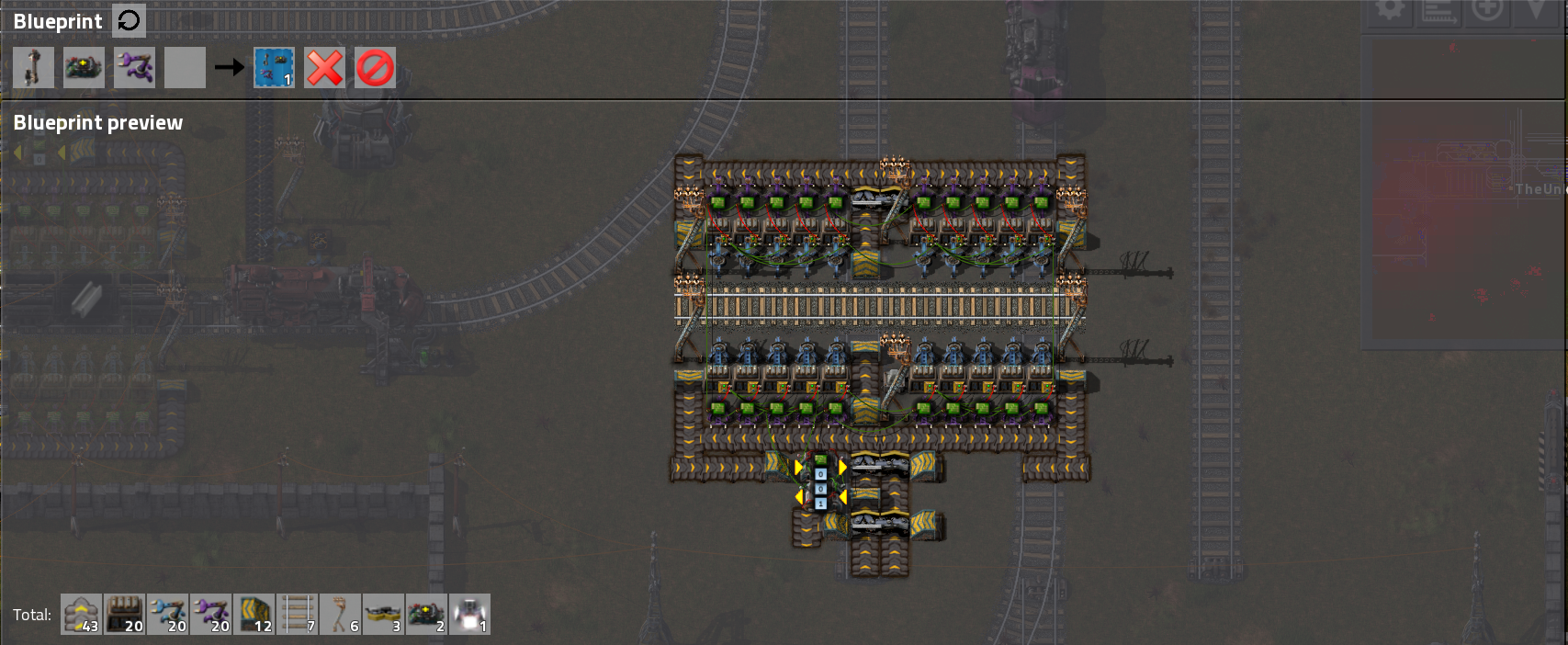 Blueprint for loading green circuits in trains