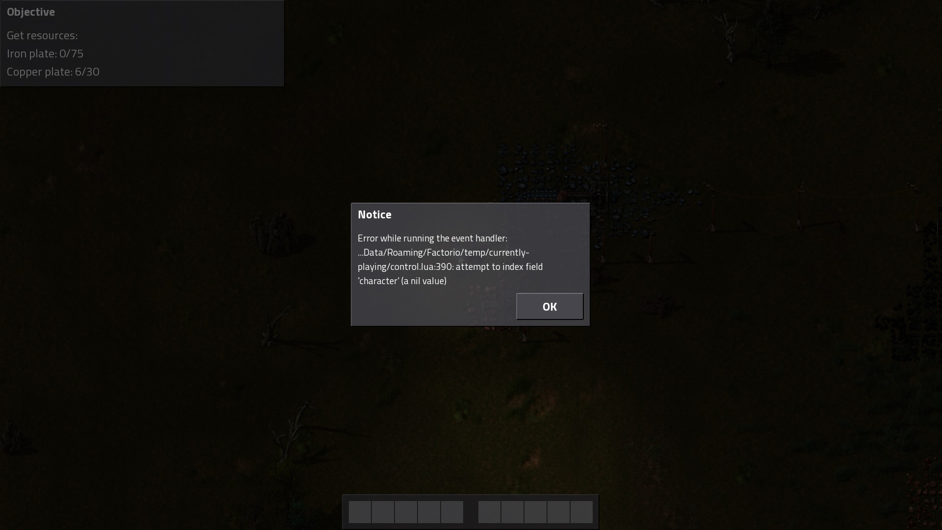 Error message