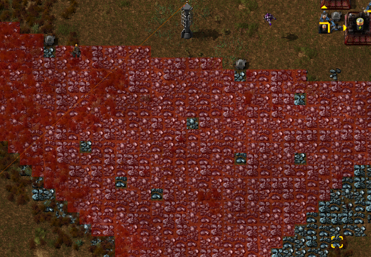 red area with some missed ore spots