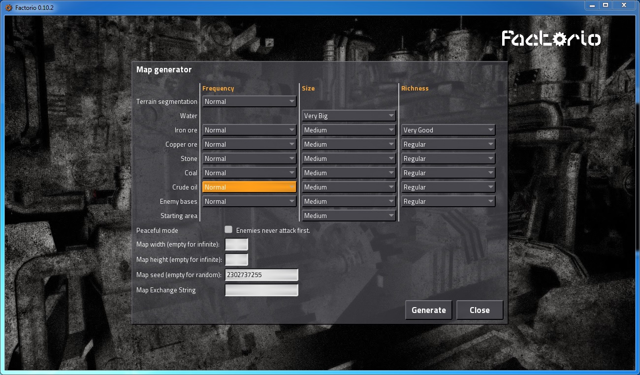 The settings that will give you the map :D