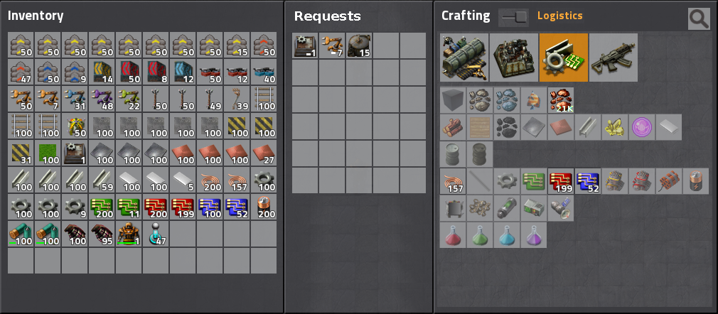 Simplified logistics GUI