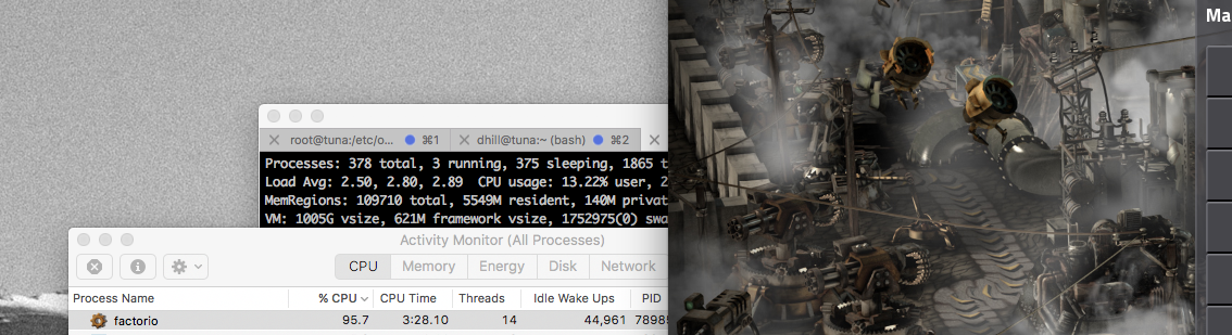 95% CPU usage