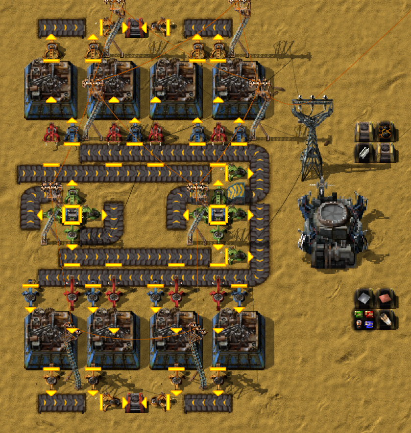 Module of 8 factories sharing 2 requestor chests