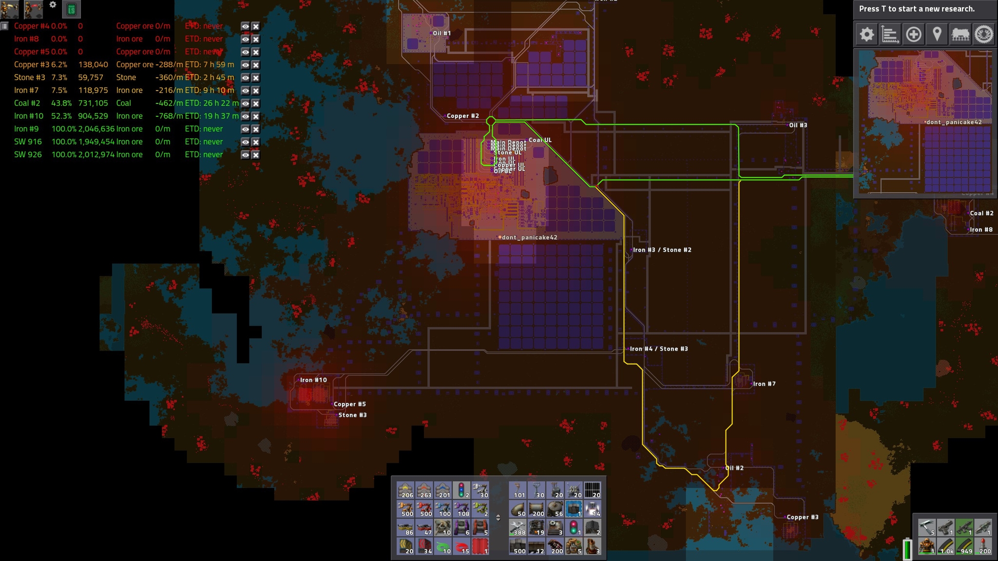 Unoptimized rail network