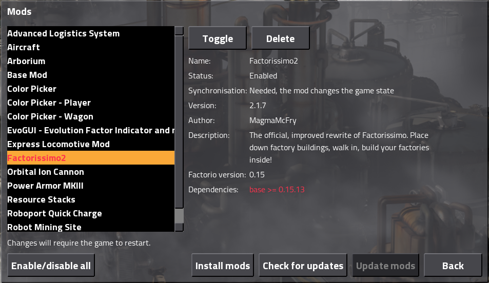 [0.15.12] Mod unexpectedly disabled after update