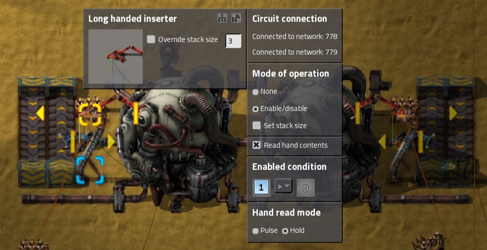 Output inserter settings