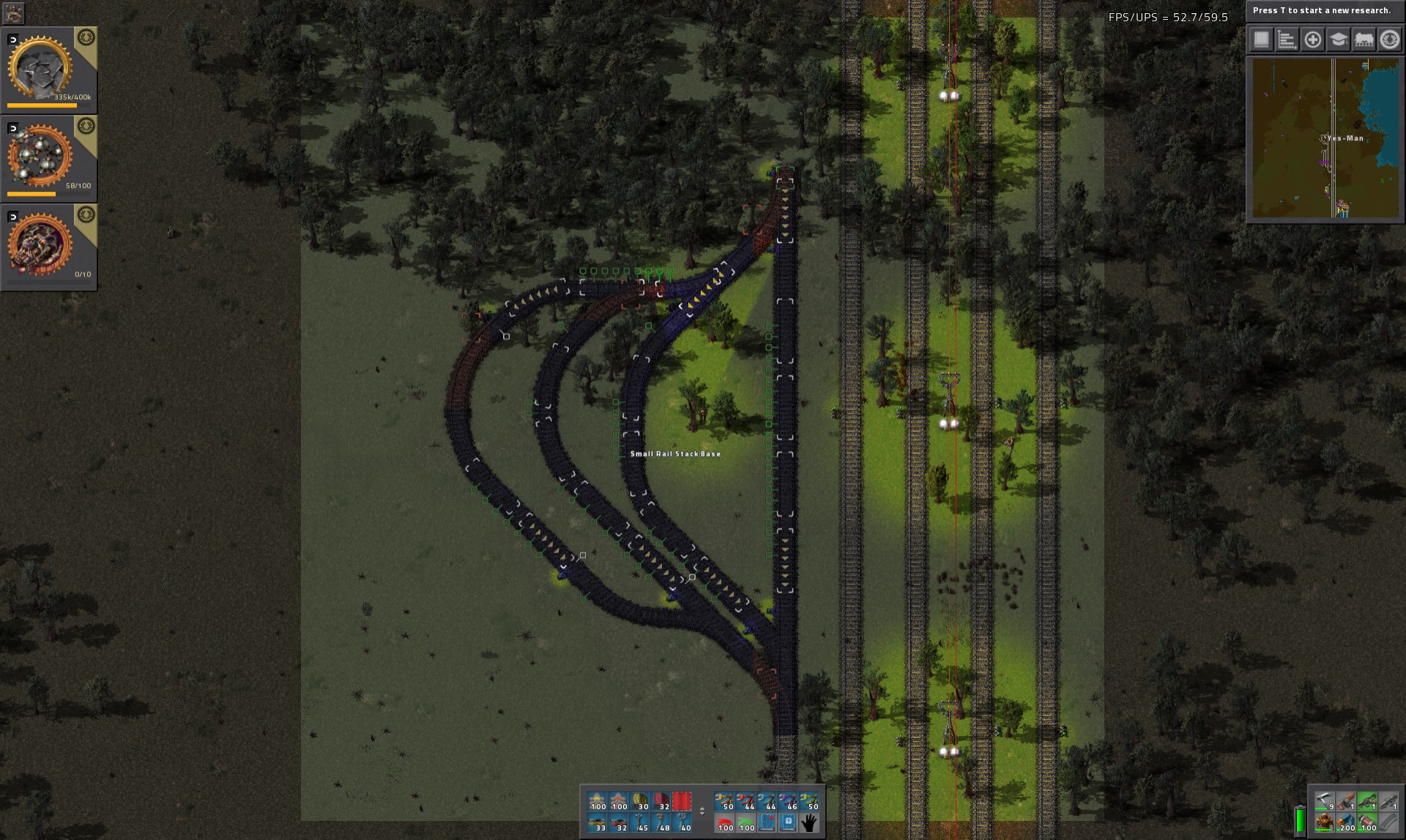 Some curved rails were not placed and I can't force the bots to do so.