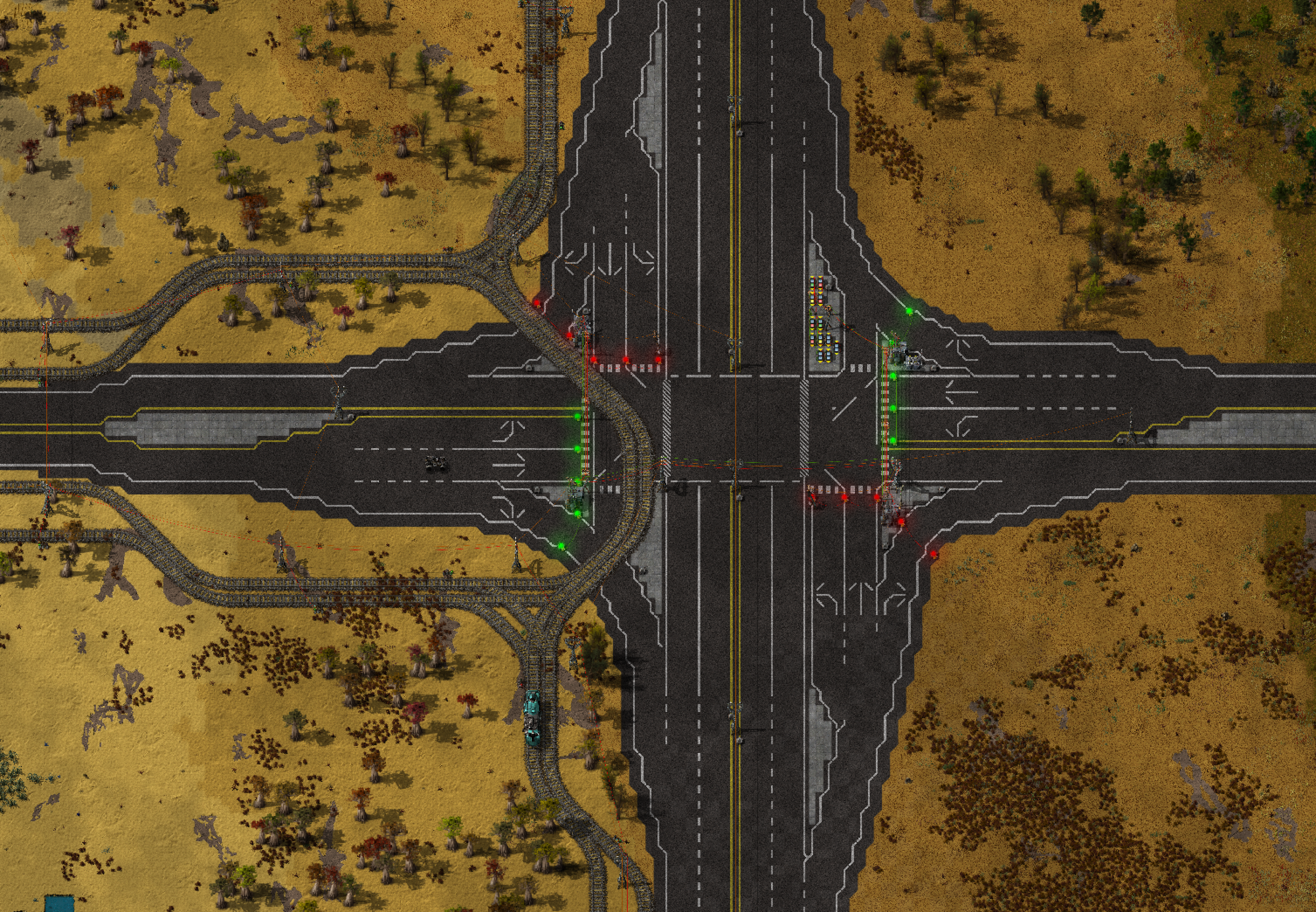 v1.0 4-way &quot;overpass with&quot; T junction rail