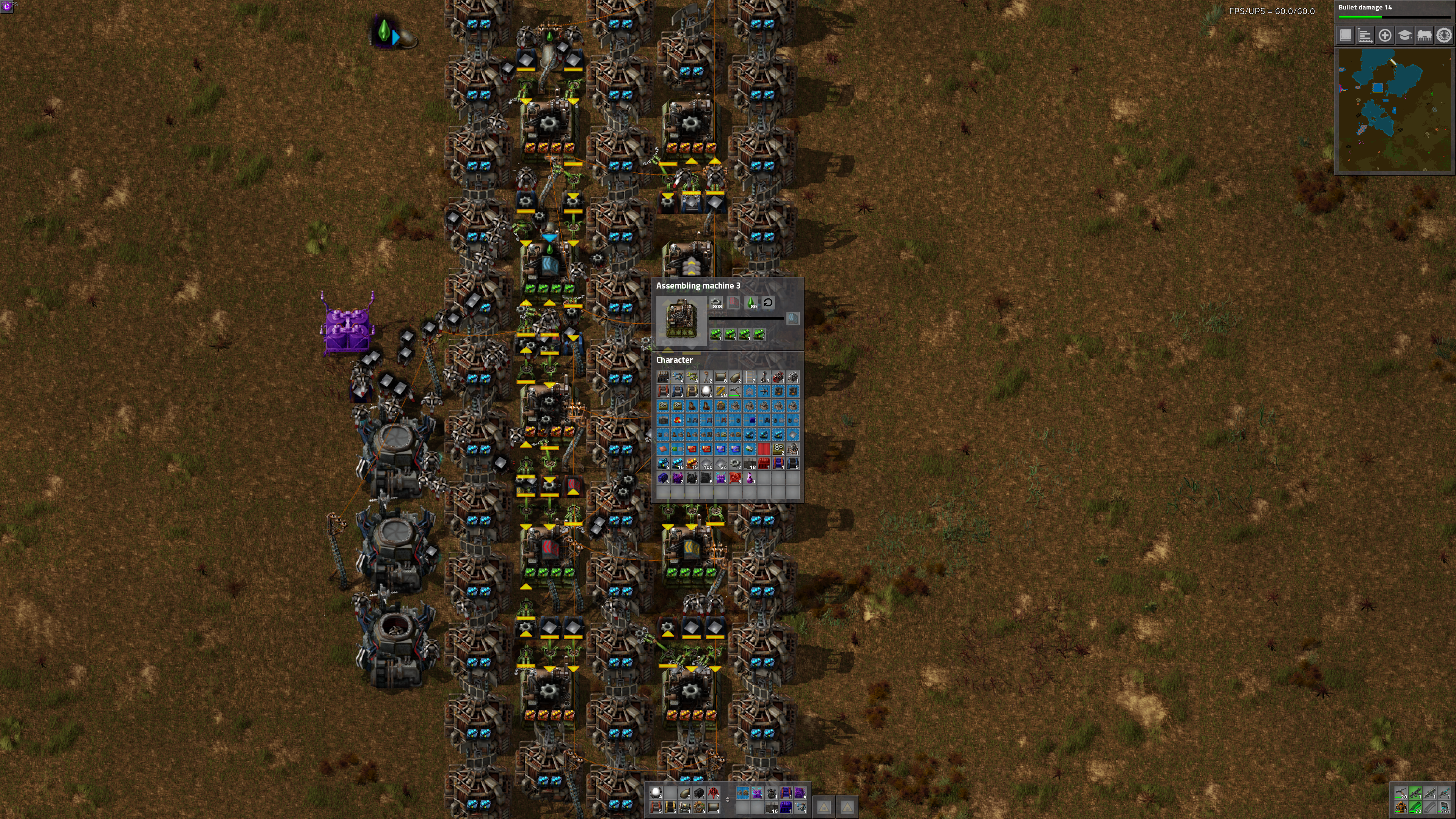 Express Underground Belt ASM view, note that the chest feeding it has Fast Undergroud Belts available