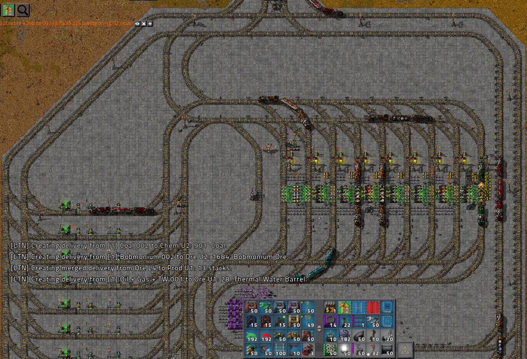 Overview of the loading/unloading train bay