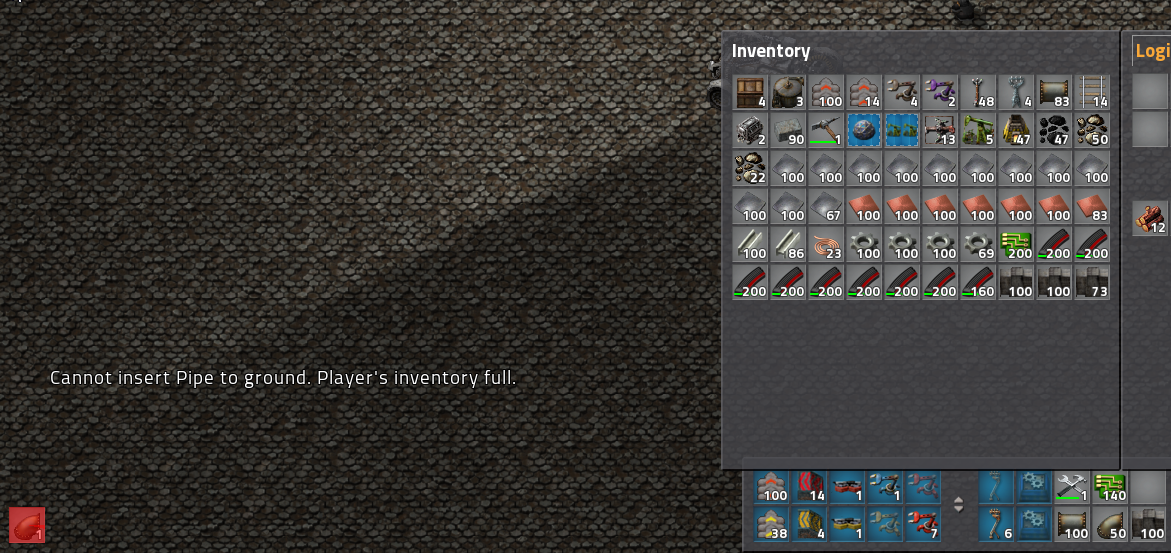 The pipes couldn't be crafted, but they could easily fill the empty hotbar slot.