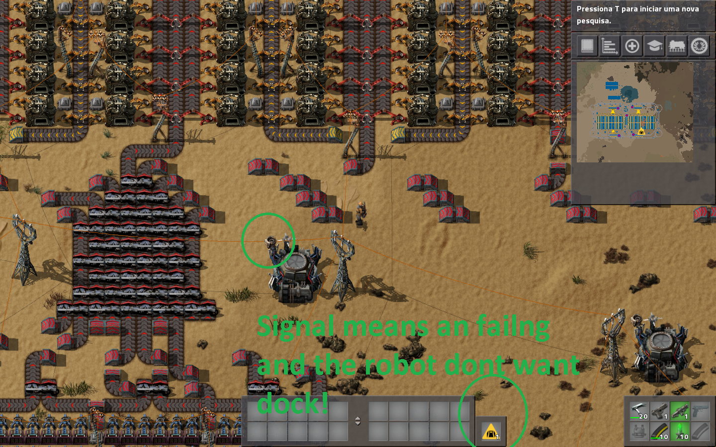 The robot dont want enter and in the side of toolbelt there is  an error