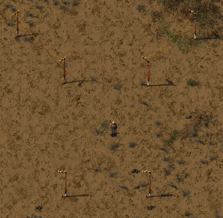 Starting setup with small power poles