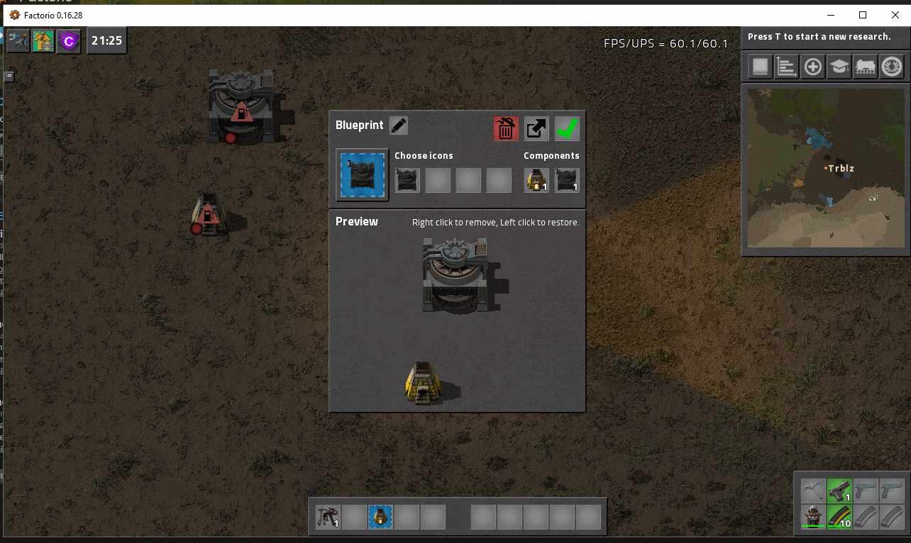 saved blueprint w/o components