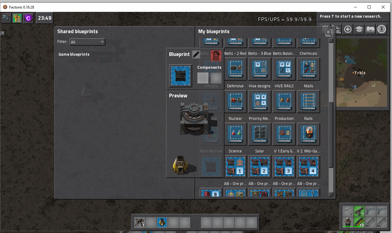 created blueprint w/ components
