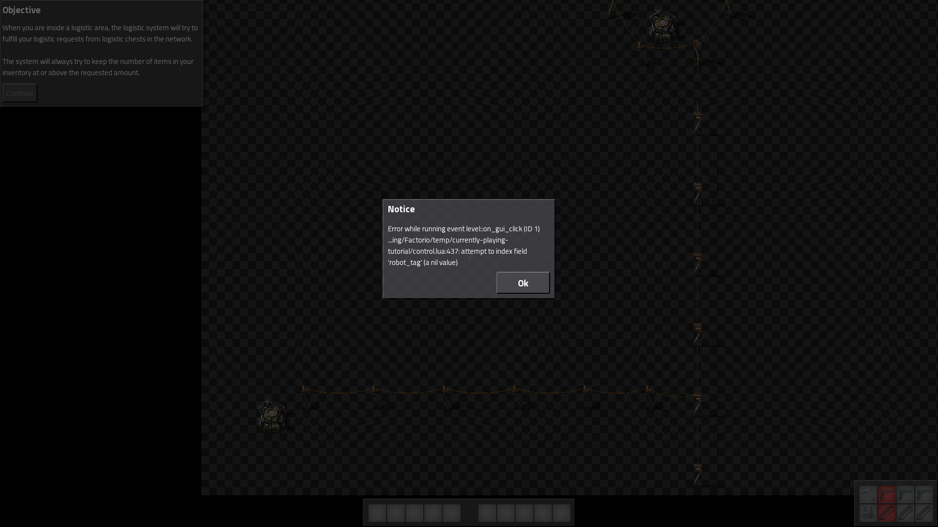 screenshot of error as seen in game