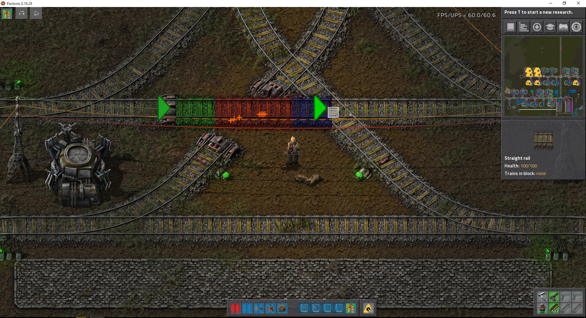 rail segment blocked by red cross-hairs